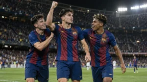 barcelona spelare firar